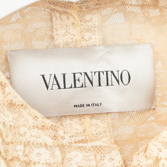 Valentino Cream Lace-Ruffle Zip Jacket - Picture 8 of 9